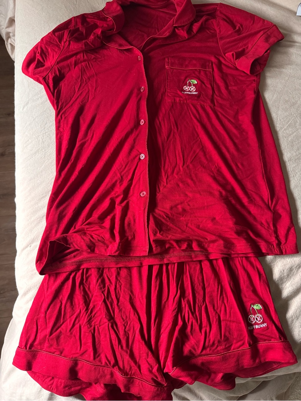 BuffBunny Red Short Sleeve Pajama Set